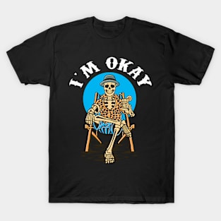 Broken Skeleton I'M Okay Halloween Horror T-Shirt